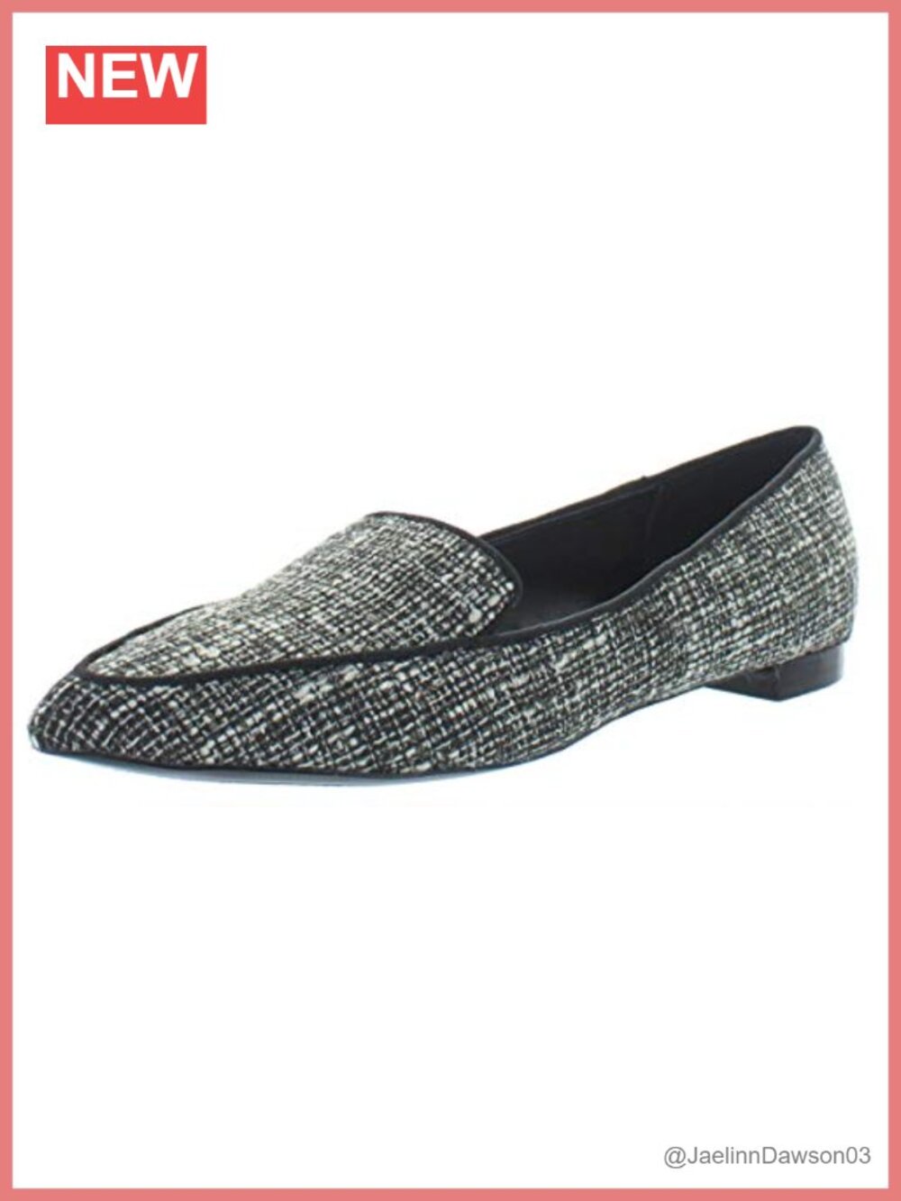 Nine West Women's Pointed Toe Ballet Smoking Flats Slip-On Low Heel Leather
